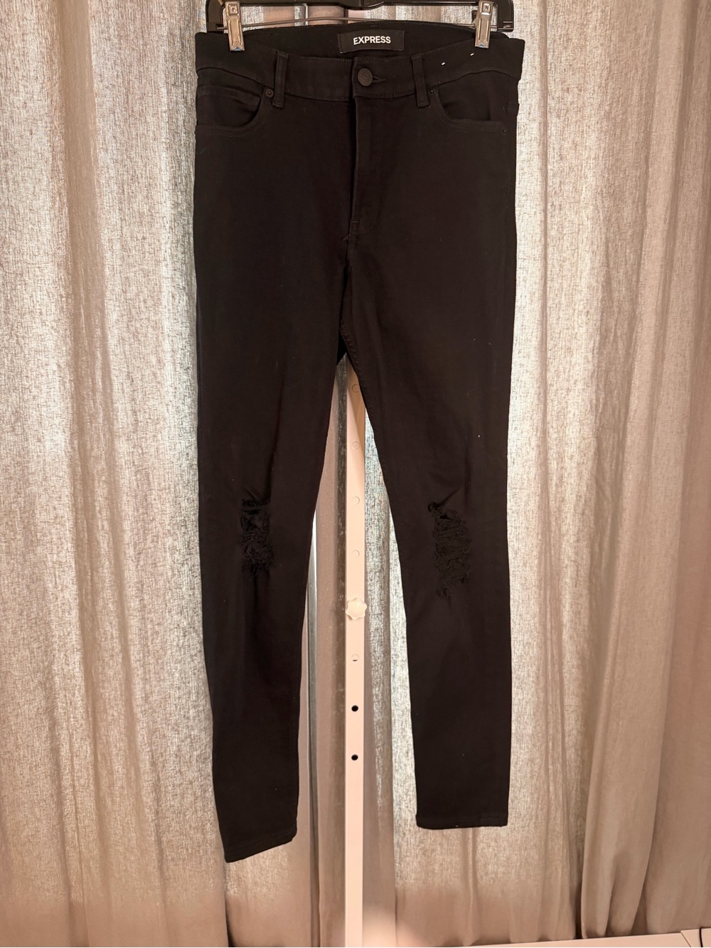 Express Black Ripped Skinny Jeans